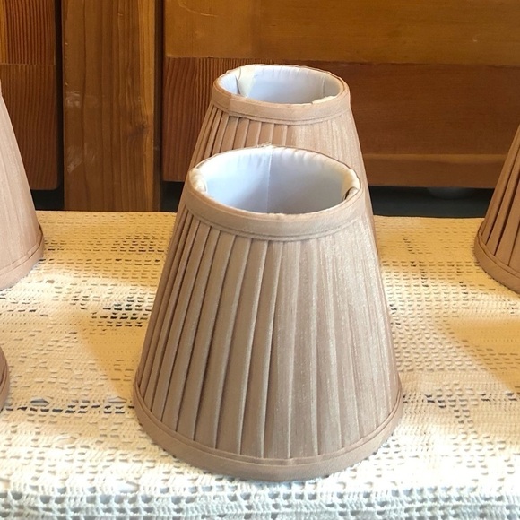 Beige faux Satin Lamp Shades/ 6 / in the set/ for chandelier/ any fixture 5x3x5 - Picture 3 of 8